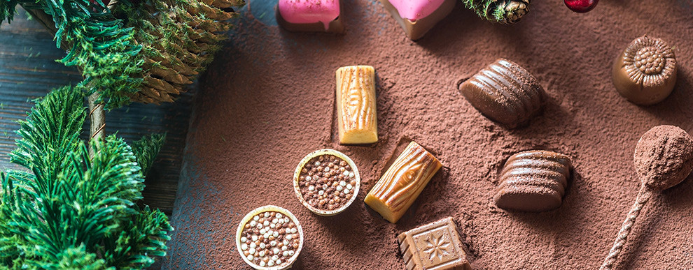 Cadeau De Noël Vacances Et Boîte De Célébration De Pralines Au Chocolat  Idée Cadeau De Vacances D'hiver